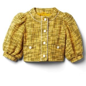 Janie and Jack yellow tweed blazer size 8